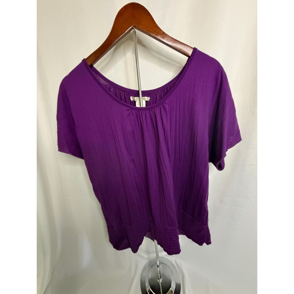 Charlotte Russe Purple Short Sleeve Scoop Neck Top